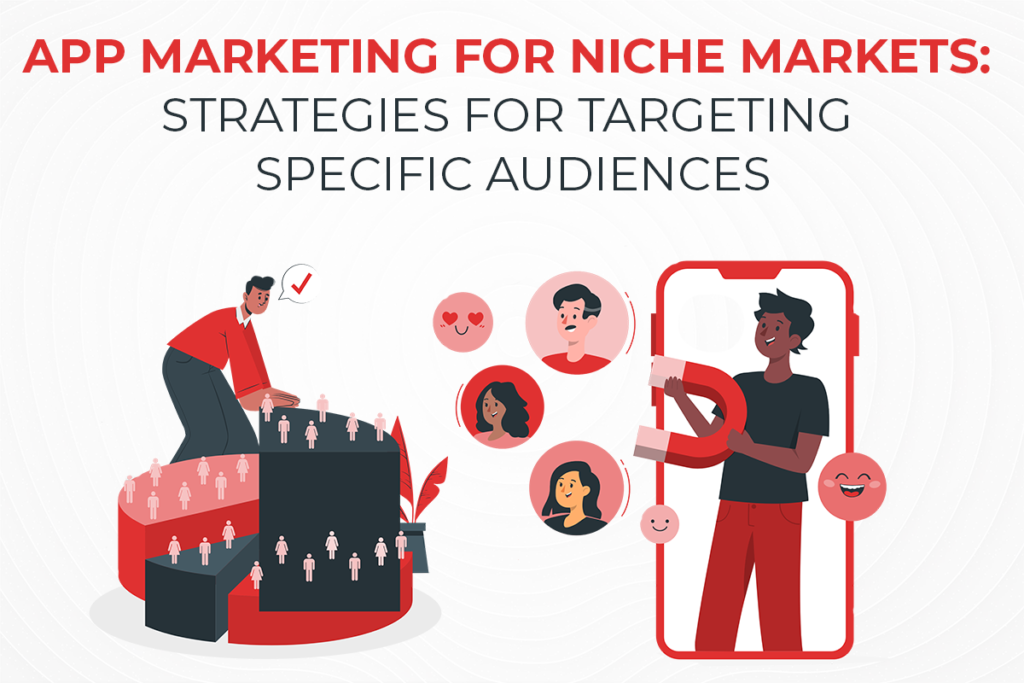 Article in image describes marketing strategies for niche mobile apps. Keywords include niche users, micro-influencers, and targeted ads. Explains importance of understanding niche user personas and tailoring marketing specifically to them rather than mass market. Recommends identifying and partnering with micro-influencers in niche who can organically promote app. Also using paid ads targeted directly at niche users based on interests and demographics. /