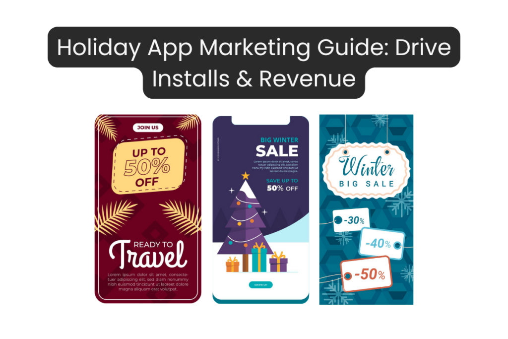 This banner image represents the article title “How to Utilize the Holiday Season to Drive App Installs and Revenue.” It visually conveys holiday-themed app marketing concepts such as increased downloads, festive promotions, subscription growth, and revenue spikes. The image includes seasonal elements combined with mobile app store visuals, analytics charts, and promotional cues to clearly describe the core keyword focus on holiday app growth strategies. The purpose of this image is to reinforce topical relevance, improve accessibility, and support SEO by visually explaining how holiday campaigns drive installs and monetization. Created as part of MomentixASO’s app growth framework — /